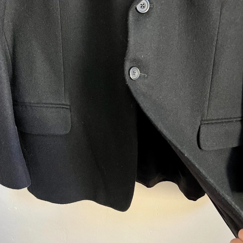 Oscar de La Renta Men Wool and‎ Cashmere Classic Black Blazer Suit Jacket 44R